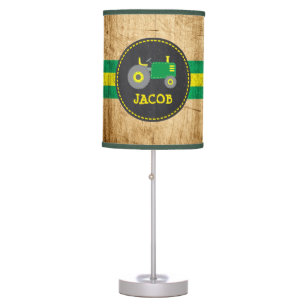 Rustic Green Tractor Boy's Room or Nursery Table Lamp