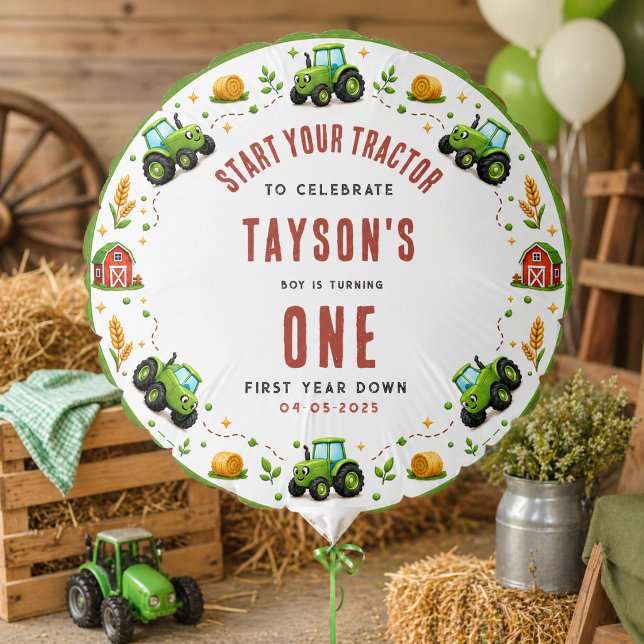 Rustic Green Tractor Farm First Year Down One Balloon (Rustic Green Tractor Farm First Year Down One Balloon
)