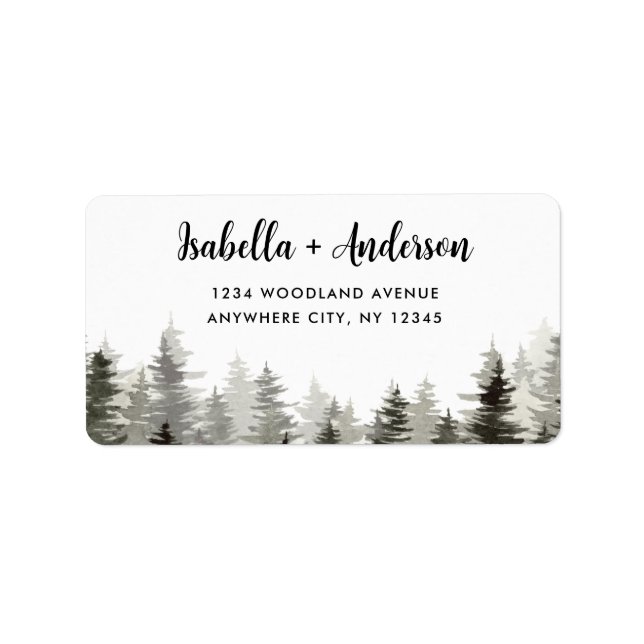 Rustic Green Trees Return Address  Label (Front)