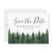 Rustic Green Trees Save The Date Postcard