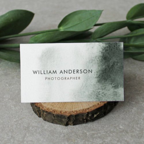 Rustic Green_Watercolor Abstract Professional Business Card