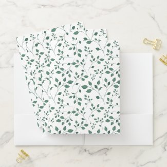 Rustic Green Watercolor Foliage Pattern 