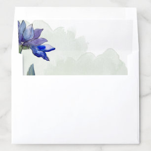 Rustic Green + Watercolor Purple Daisy Envelope Liner