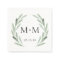 Rustic Green Watercolor Wreath Monogram Wedding