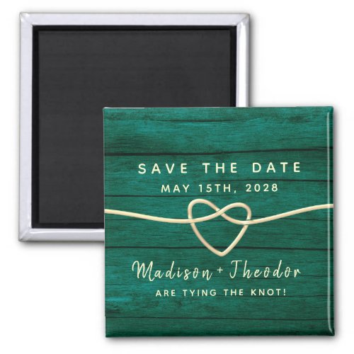 Rustic Green Wedding Save The Date Invitation Magnet
