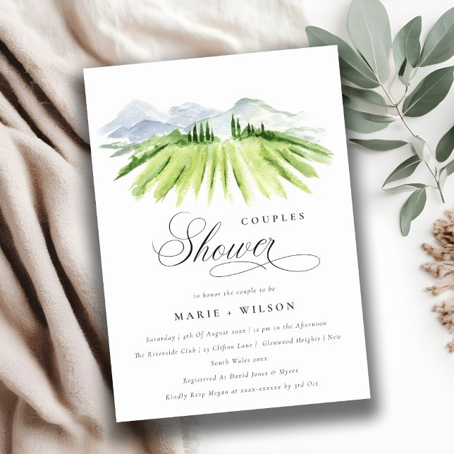 Rustic Green Winery Vineyard Couples Shower Invite (Creator Uploaded)