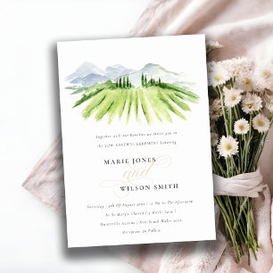 Rustic Green Winery Vineyard Vow Renewal Invite