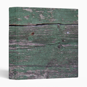Rustic green wood 3 ring binder