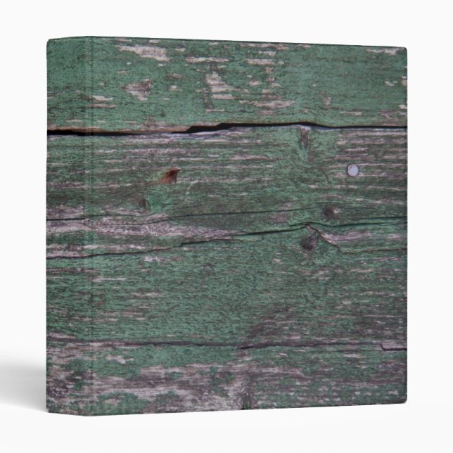 Rustic green wood 3 ring binder (Front/Spine)