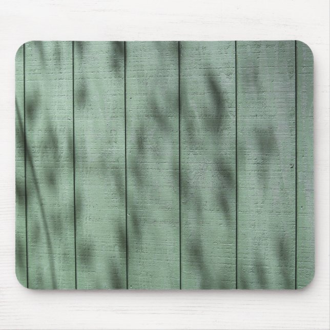 Rustic Green Wood Wall with Dappled Shadows/Light Mouse Pad (Front)