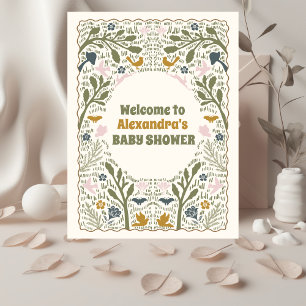 Rustic Green Woodland Fern Baby Shower Foam Board