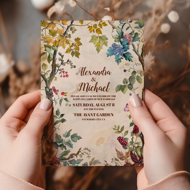 Rustic Green Woodland Fern Wedding Invitation (Creator Uploaded)
