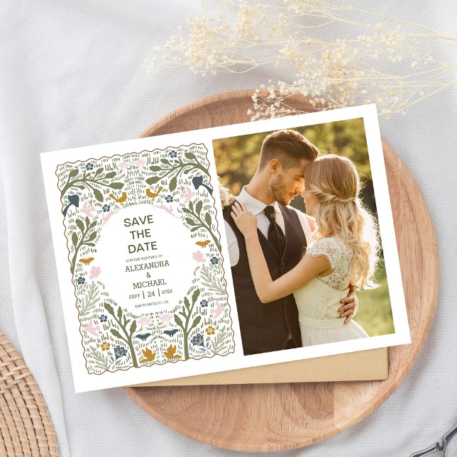 Rustic Green Woodland Fern Wedding Save The Date (Creator Uploaded)