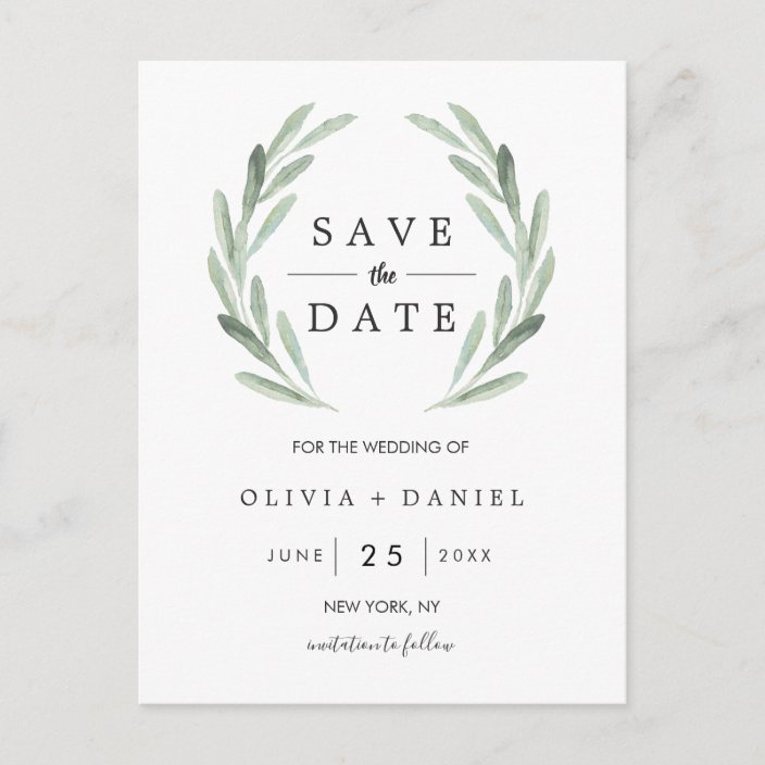 Rustic diy Printable Save the Date DIY Save the Date INSTANT DOWNLOAD Green Leaves Wreath Wedding