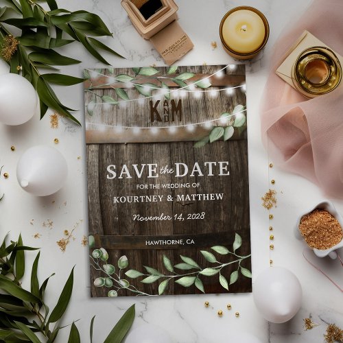 Rustic Greener Wedding Save the Date