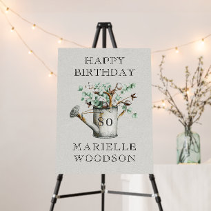 Rustic Greenery 80th Birthday Party Foam Board