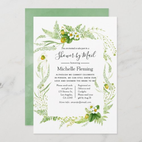 Rustic Greenery Baby or Bridal Shower by Mail Invitation
