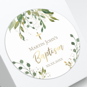 Greenery Baptism Large Stickers – Distinctivs Party