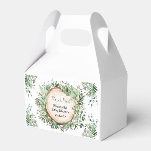 Rustic Greenery Botanical Baby Shower 1st Birthday Favor Boxes