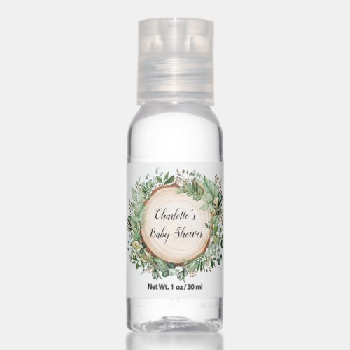 Rustic Greenery Botanical Garden Baby Shower Favor Hand Sanitizer