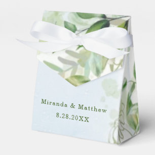 Rustic Greenery Dusty Blue Airy Wedding Favor Box