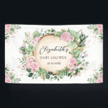 Rustic Greenery Dusty Pink Floral Baby Shower Banner<br><div class="desc">Botanical-themed welcome banner featuring elegant watercolor blush pink flowers,  rustic sage greenery leaves and modern typography. Personalize the wording to suit your event,  i.e. wedding,  baby shower,  baby sprinkle,  birthday,  baptism,  christening,  holy communion,  etc.</div>