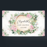 Rustic Greenery Dusty Pink Floral Baby Shower Banner<br><div class="desc">Botanical-themed welcome banner featuring elegant watercolor blush pink flowers,  rustic sage greenery leaves and modern typography. Personalize the wording to suit your event,  i.e. wedding,  baby shower,  baby sprinkle,  birthday,  baptism,  christening,  holy communion,  etc.</div>