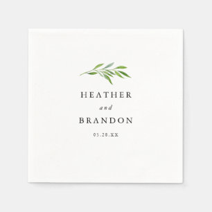 Rustic Greenery Elegant Wedding Reception Table Napkins