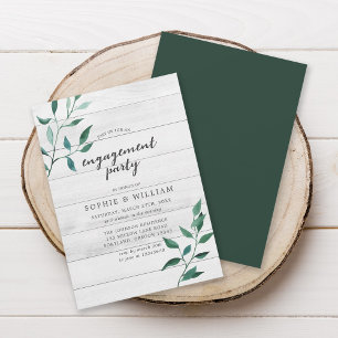 Rustic Greenery Engagement Party Invitation