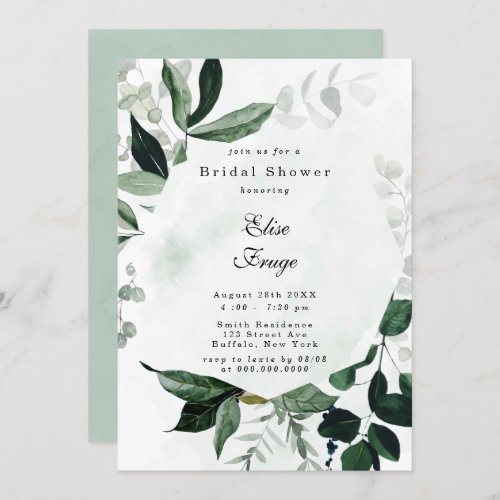 Rustic Greenery Eucalyptus Bridal Shower Invitatio Invitation