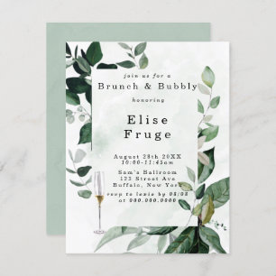 Rustic Greenery Eucalyptus Brunch & Bubbly Invitat Invitation