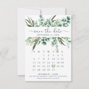 green foliage save the date EPG43 Wedding Save-the-Date Sample