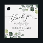 Rustic Greenery Eucalyptus Monogram Thank You Favor Tags<br><div class="desc">Designed to coordinate with our Boho Greenery Collection,  this customizable tag,  features watercolor eucalyptus branches with calligraphy graphic text,  paired with a classy serif in black. Matching items available.</div>