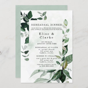 Rustic Greenery Eucalyptus Rehearsal Dinner Invitation