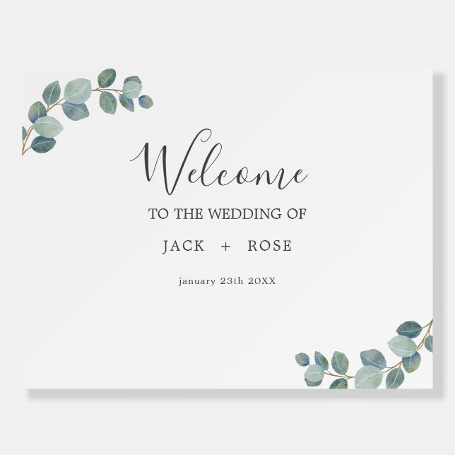  Rustic Greenery Eucalyptus Summer Wedding.  Foam Board (Front)