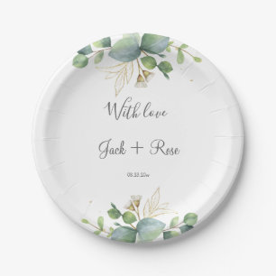   Rustic Greenery Eucalyptus Summer Wedding.  Paper Plates