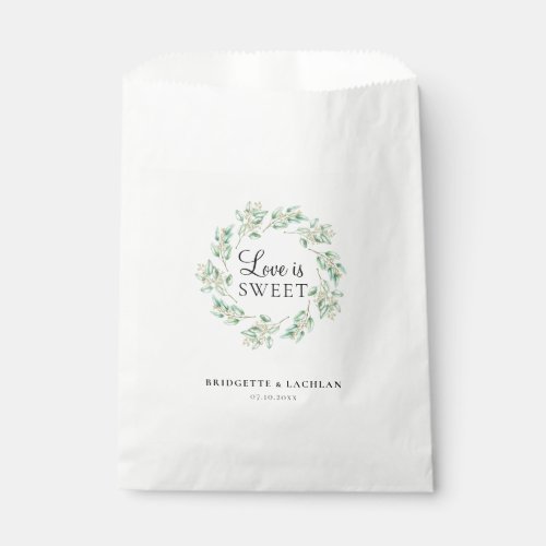 Rustic Greenery Eucalyptus Watercolor Wedding Favor Bag