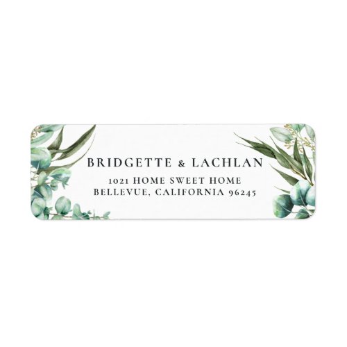 Rustic Greenery Eucalyptus Wedding Address Label