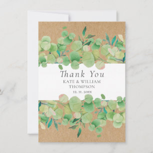 Rustic Greenery Eucalyptus Wedding Thank You Card