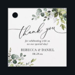 Rustic Greenery Eucalyptus Wedding Thank You  Favor Tags<br><div class="desc">Designed to coordinate with our Boho Greenery Collection,  this customizable tag,  features watercolor eucalyptus branches with calligraphy graphic text,  paired with a classy serif in black. Matching items available.</div>