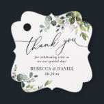 Rustic Greenery Eucalyptus Wedding Thank You Favor Tags<br><div class="desc">Designed to coordinate with our Boho Greenery Collection,  this customizable tag,  features watercolor eucalyptus branches with calligraphy graphic text,  paired with a classy serif in black. Matching items available.</div>