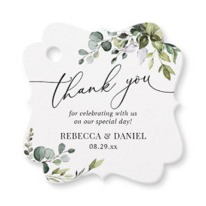 Rustic Greenery Eucalyptus Wedding Thank You Favor Tags