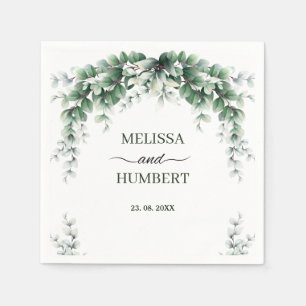 Rustic Greenery Eucalyptus Wreath Foliage Wedding Napkins