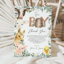 Rustic Greenery Farm Barnyard Animals It's a Boy
