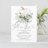 Rustic Greenery Floral Fall in Love Bridal Shower Invitation (Standing Front)
