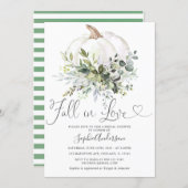Rustic Greenery Floral Fall in Love Bridal Shower Invitation (Front/Back)