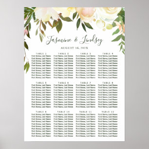 Rustic Greenery Floral Wedding Seating Chart Poste
