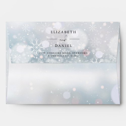 Rustic Greenery Floral Winter Wedding Envelope