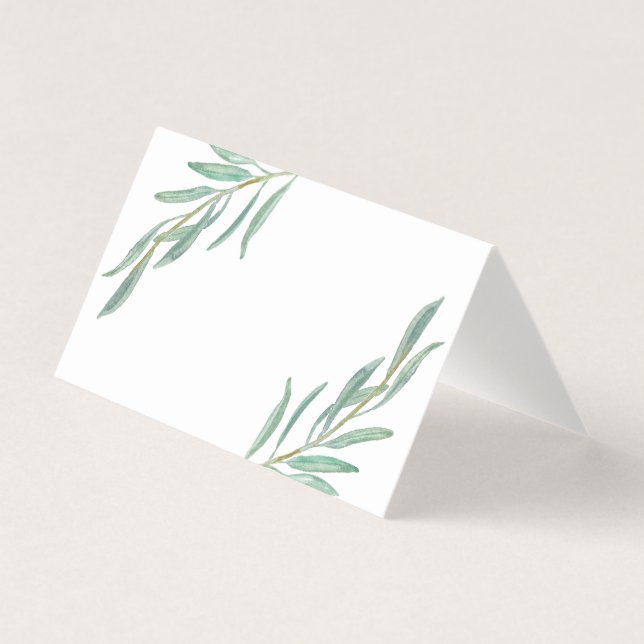 Rustic Greenery Folded Place Cards (Front)
