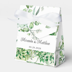 Rustic Greenery Foliage Leaves Wedding Favor Boxes